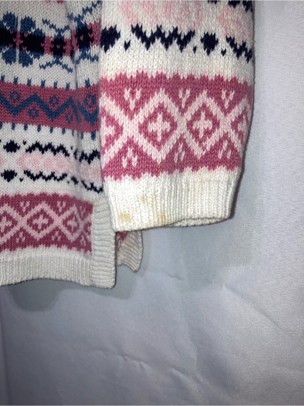 Vintage Paris Sport Club V-Neck Sweater - Pink, Navy & Cream - Picture 6 of 10